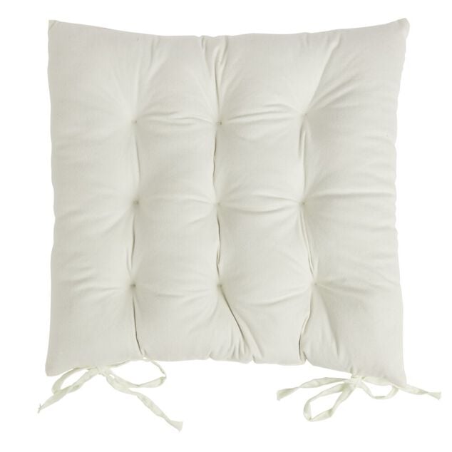 Galette de chaise carr&eacute;e beige 38x38cm