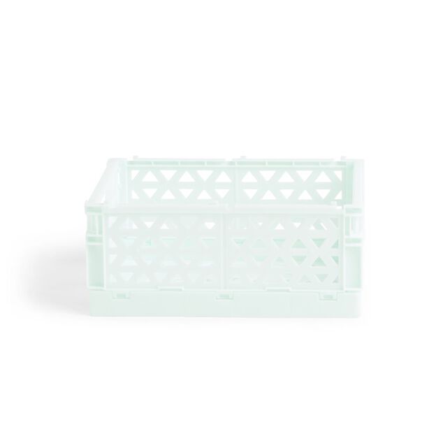 Caisse pliable polypropylène 17x12x7.5cm vert pastel