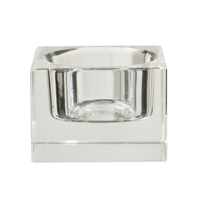 Porte bougie carr&eacute; en verre