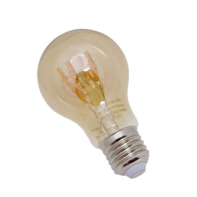 Ampoule d&eacute;co ambr&eacute;e blanc chaud E27 A60 7W 400lm