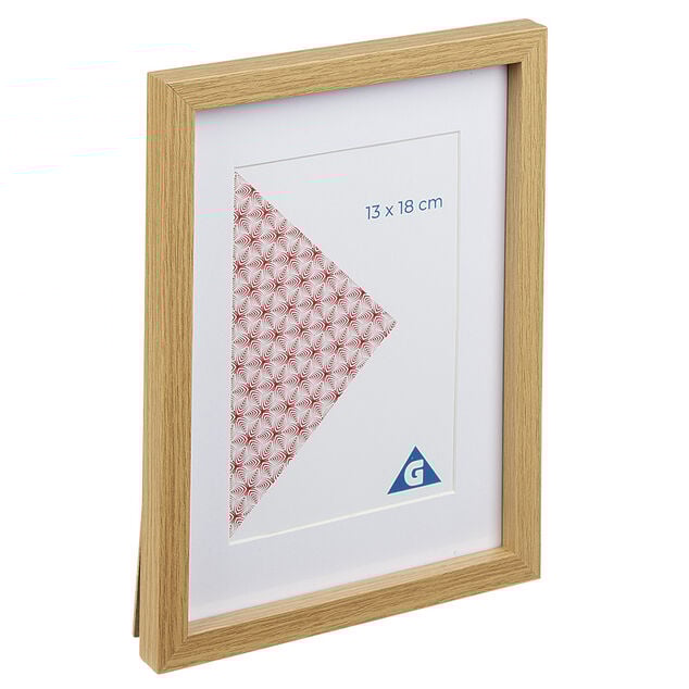 Cadre photo bois clair 18x24cm pour photo 13x18cm