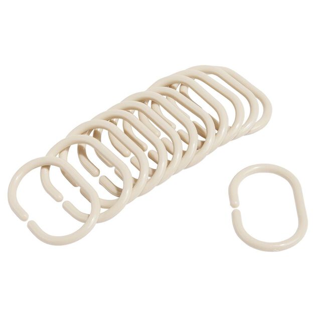 Anneau de douche forme ovale plastique beige x12