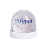 Boule à neige paillettes Merci pour cette année blanc