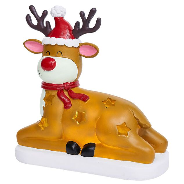 Renne solaire lumineux LED blanc chaud H25cm