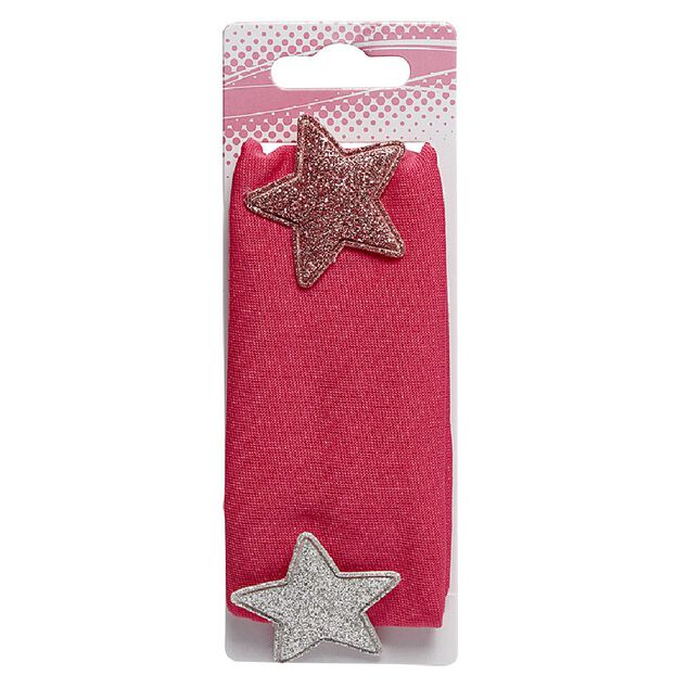 Bandeau &eacute;lastique rose avec &eacute;toile glitter