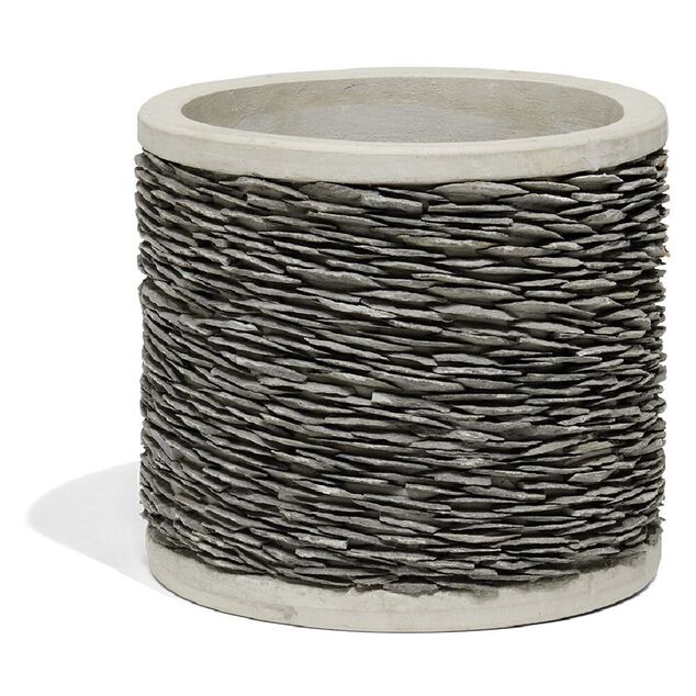 Pot ciment effet parement ardoise &Oslash;34cm