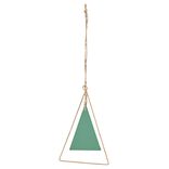 Suspension triangle doré avec forme triangulaire verte 8xH20cm