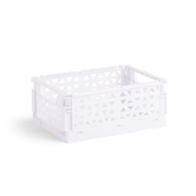 Caisse pliable polypropyl&egrave;ne 17x12x7.5cm violet pastel