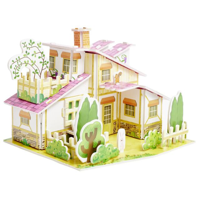 Mini Puzzle 3D en carton forme maison 14x21cm