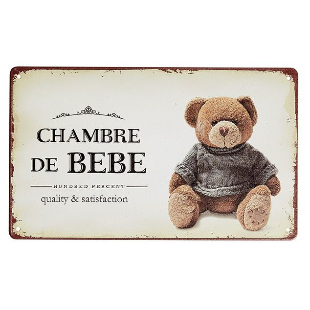 Pancarte décorative pièces de la maison en métal