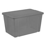 Bo&icirc;te de rangement transparente gris fum&eacute; 54L