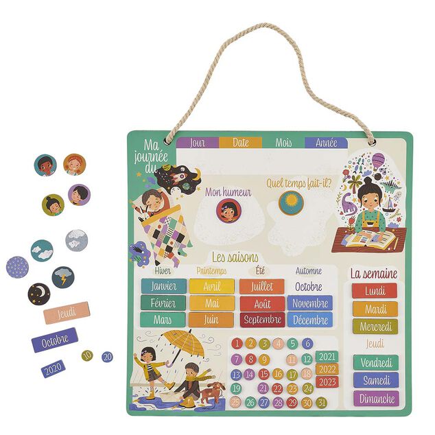 Mon calendrier éducatif magnétique 68 pièces