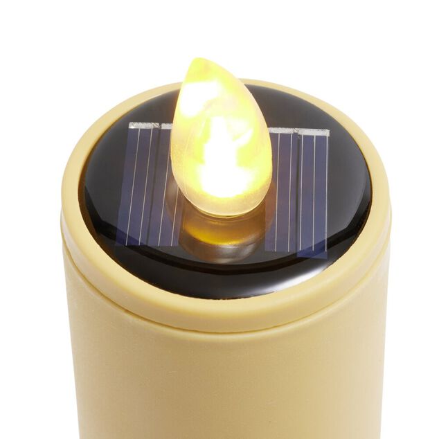 Borne solaire &agrave; planter en plastique forme bougie &Oslash;4xH98cm (2 mod&egrave;les)