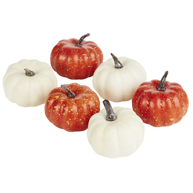 Citrouille d&eacute;corative plastique Halloween x6