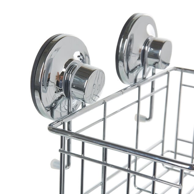 Panier de douche &agrave; ventouse inox