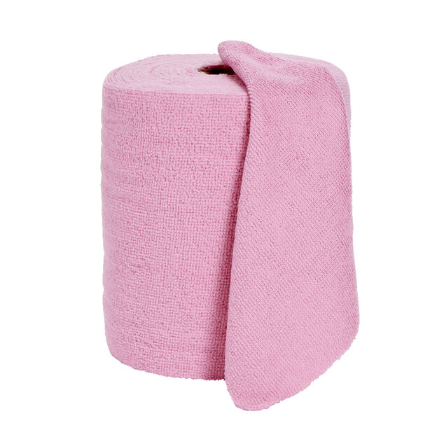 Chiffon microfibre rose rouleau de 50 pièces Ø13xH20cm