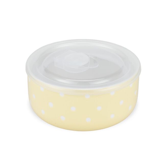 Bo&icirc;te &agrave; lunch x3 c&eacute;ramique motifs pois blancs 225/485/900ml