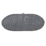 Tapis salle de bain ovale coton texturé gris anthracite 45x70cm