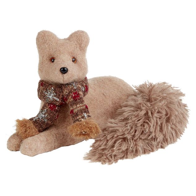 Renard d&eacute;coration &agrave; poser marron