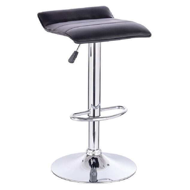 Tabouret de bar Majestik rotatif Noir H63à83.5cm