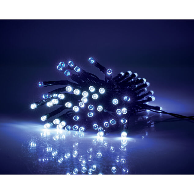 Guirlande lumineuse ext&eacute;rieur 48LED &agrave; piles bleu et blanc froid 3,5m