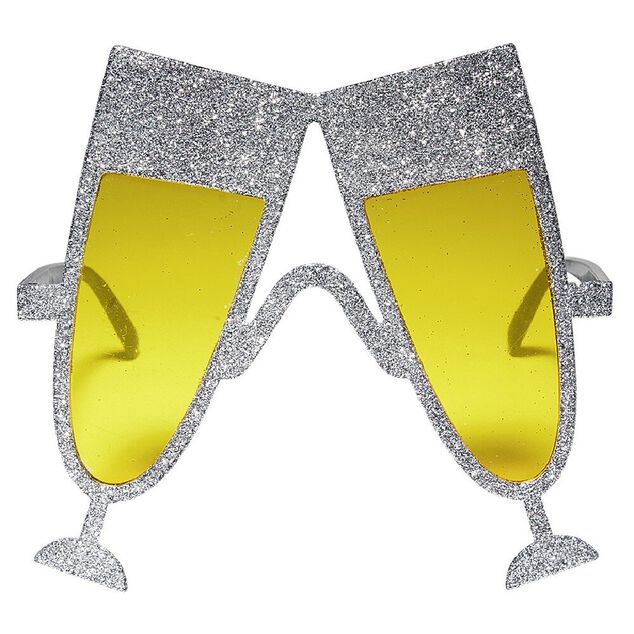 Lunettes forme flûte jaunes et argentées