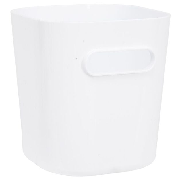 Bac de rangement avec poign&eacute;e blanc