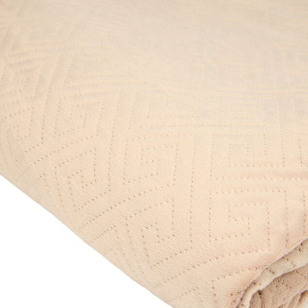 Couvre-lit 2 personnes velours matelass&eacute; 220x240cm (2 mod&egrave;les)