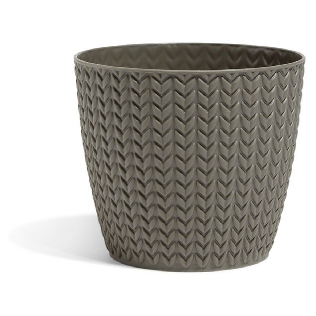 Cache pot chevron en plastique  &oslash; 13cm