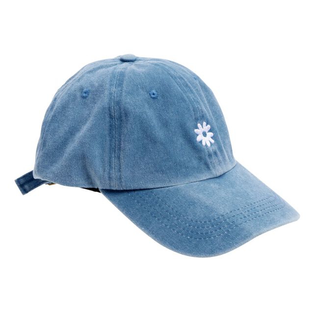 Casquette délavée avec motif brodé 27,5x18,xH10cm (4 modèles)