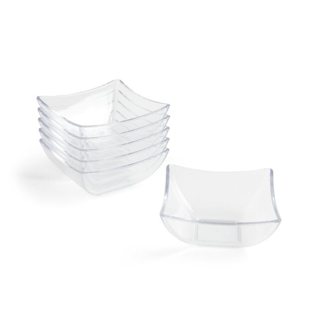 Lot de 6 verrines 95ml plastique transparent &Oslash;7,9xH3,6cm