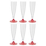 Fl&ucirc;te en plastique rouge r&eacute;utilisable x6