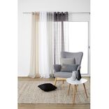 Voilage &agrave; oeillets jacquard rayures horizontales 140x240 cm