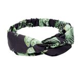 Bandeau motif feuillage tropical vert et noir 10x15cm