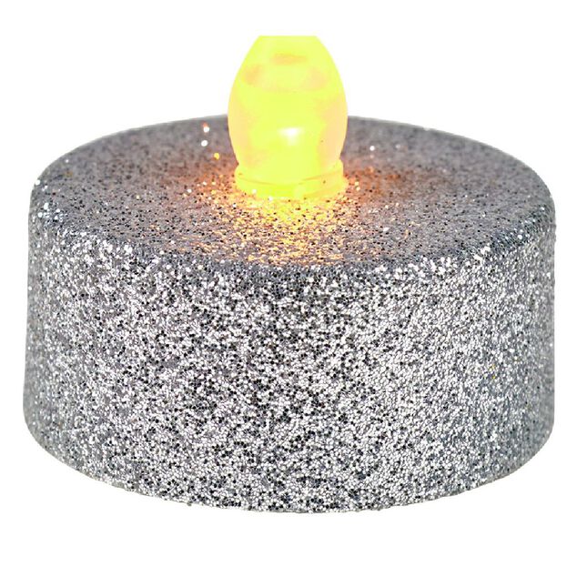 Bougie lumineuse argent&eacute;e No&euml;l x4