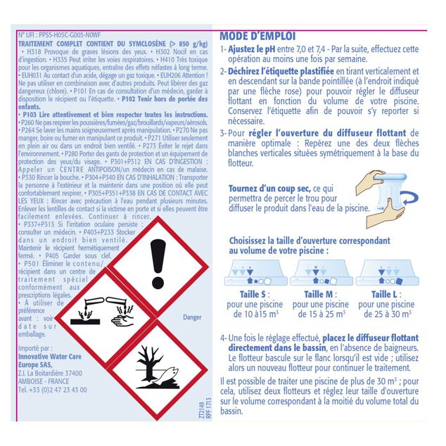 Traitement complet diffuseur flottant Marina 750g