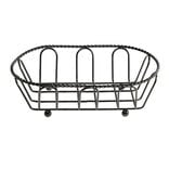 Corbeille &agrave; fruit ovale en m&eacute;tal noir 14x7xH5,2cm