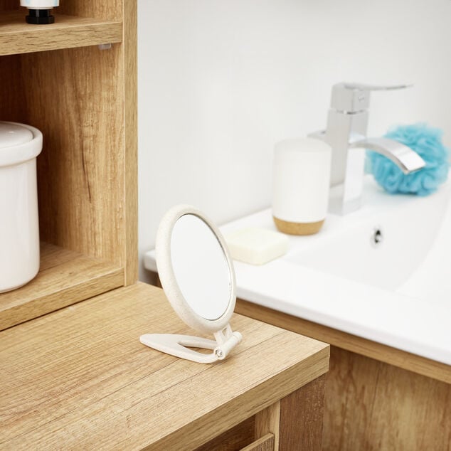 Miroir rond pliable 2 faces normal et grossissant