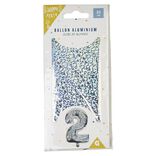 Ballon chiffre 2 noir argenté ou doré