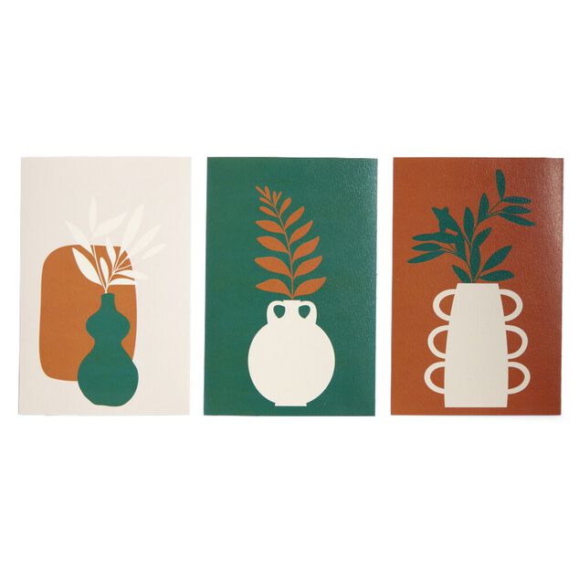 Lot de 3 affiches papier orange et vert 10x15cm