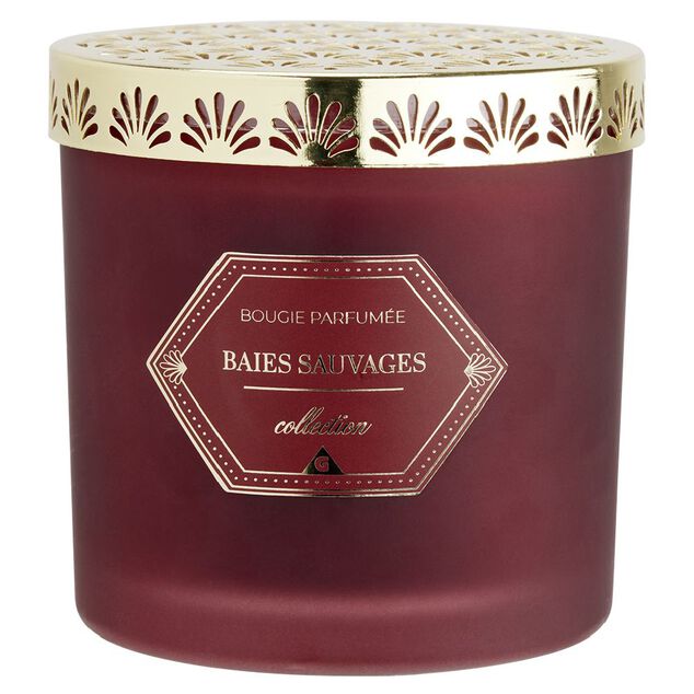 Bougie chic top m&eacute;tal rouge &Oslash;10 cm