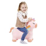 Animal sauteur licorne rose à gonfler 53x27xH53cm