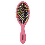 Brosse pneumatique ovale picots perl&eacute;s pvc multicolore fuchsia