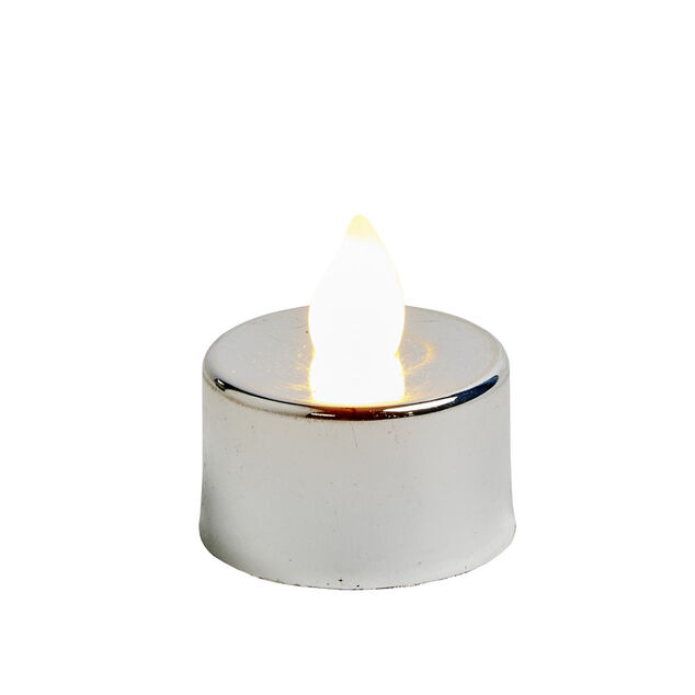 Lot de 4 bougies de table &agrave; LED &Oslash;3,7cm - 2 mod&egrave;les dor&eacute; ou argent&eacute;