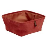 Panière de rangement velours Marron - 31x31xH15 cm