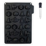 Moule &agrave; bonbons et pipette Halloween noir