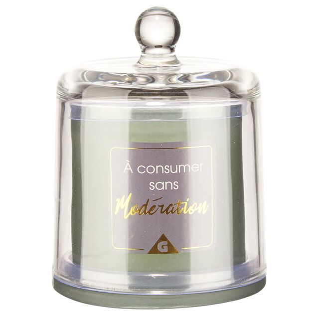 Bougie cloche message senteur Vanille noir