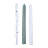 Bougie chandelle x3 motif Noël Ø3xH25,5cm (2 modèles)