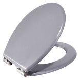 Abattant WC bois gris avec frein de chute d&eacute;clipsable r&eacute;glable