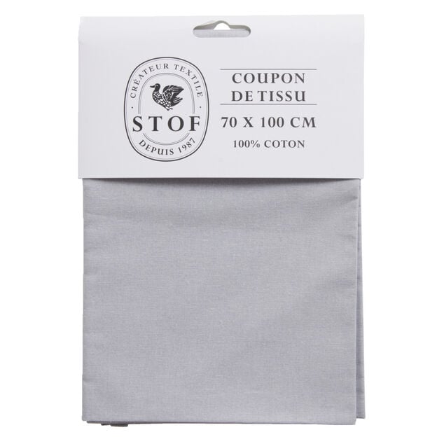 Coupon tissu coton 70x100cm gris perle
